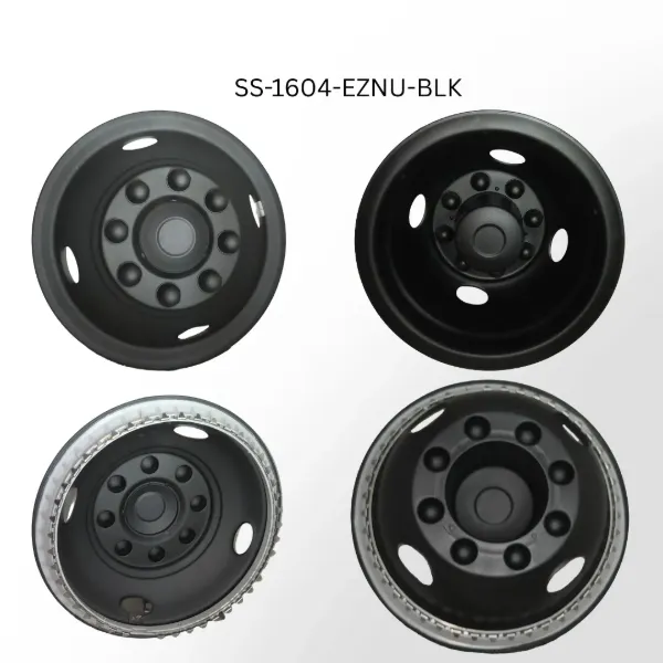 "Wheel Simulator Set 16"" X 6 8/6.5"" Universal 360 Retention Matte Black Fits 4Wd"