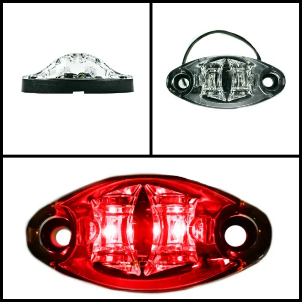 DragonEye Core Red LED Marker Light – Clear Lens, 7.5mm Base, 1-Wire