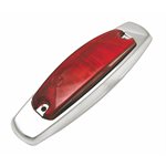 PETERBILT MARKER LIGHT, 12 LED, RED, W /  STAINLESS STEEL BEZEL