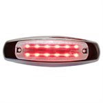 PETERBILT MARKER LIGHT, 12 RED LEDS, CLEAR LENS, W / STAINLESS STEEL BEZEL